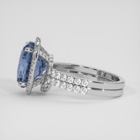 6.02 Ct. Greyish Blue Sapphire Ring, 18K White Gold 4