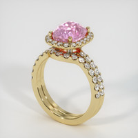 3.04 Ct. Pink Sapphire Ring, 14K Yellow Gold 2