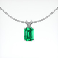 0.82 Ct. Emerald Pendant, Platinum 950 1