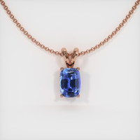 1.00 Ct. Blue Sapphire Pendant, 14K Rose Gold 1