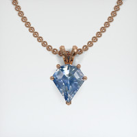 4.08 Ct. Bi Color Sapphire Pendant, 14K Rose Gold 1