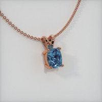 0.70 Ct. Greenish Blue Sapphire Pendant, 14K Rose Gold 2