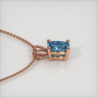 0.70 Ct. Greenish Blue Sapphire Pendant, 14K Rose Gold 3