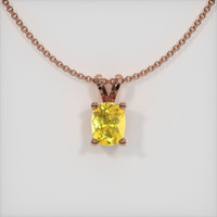 0.63 Ct. Yellow Sapphire Pendant, 14K Rose Gold 1