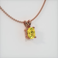 0.63 Ct. Yellow Sapphire Pendant, 14K Rose Gold 2