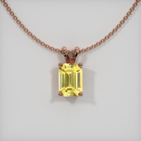 1.00 Ct. Yellow Sapphire Pendant, 14K Rose Gold 1