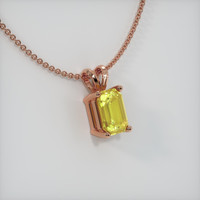 1.00 Ct. Yellow Sapphire Pendant, 14K Rose Gold 2