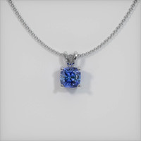 0.86 Ct. Blue Sapphire Pendant, 14K White Gold 1