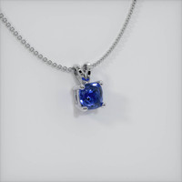 0.86 Ct. Blue Sapphire Pendant, 14K White Gold 2