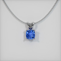 0.41 Ct. Blue Sapphire Pendant, 14K White Gold 1
