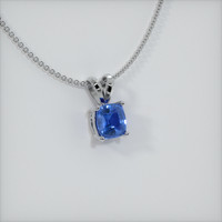 0.41 Ct. Blue Sapphire Pendant, 14K White Gold 2