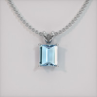 0.95 Ct. Gemstone Pendant, 14K White Gold 1