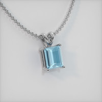 0.95 Ct. Gemstone Pendant, 14K White Gold 2