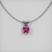 0.44 Ct. Pink Sapphire Pendant, 14K White Gold 1