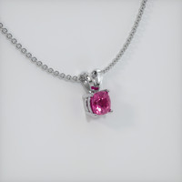 0.44 Ct. Pink Sapphire Pendant, 14K White Gold 2