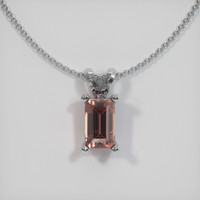 1.47 Ct. Sapphire Pendant, 14K White Gold 1