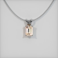 0.74 Ct. Sapphire Pendant, 14K White Gold 1