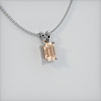 0.74 Ct. Peach Sapphire Pendant, 14K White Gold 2