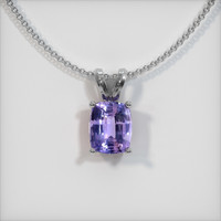 0.80 Ct. Purple Sapphire Pendant, 14K White Gold 1