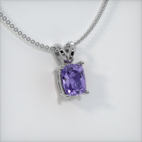 0.80 Ct. Purple Sapphire Pendant, 14K White Gold 2