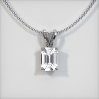 1.09 Ct. Sapphire Pendant, 14K White Gold 1