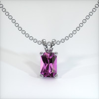 0.57 Ct. Sapphire Pendant, 14K White Gold 1