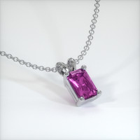 0.57 Ct. Sapphire Pendant, 14K White Gold 2
