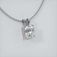 2.02 Ct. White Sapphire Pendant, 14K White Gold 2