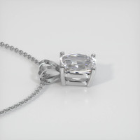 2.02 Ct. White Sapphire Pendant, 14K White Gold 3