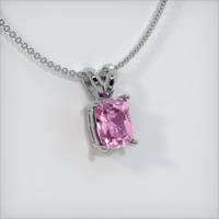 0.74 Ct. Pinkish Purple Sapphire Pendant, 14K White Gold 2