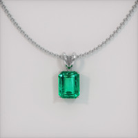 2.51 Ct. Emerald  Pendant - 18K White Gold