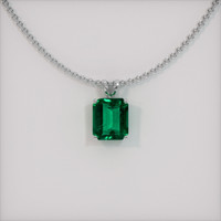 2.58 Ct. Emerald  Pendant - 18K White Gold