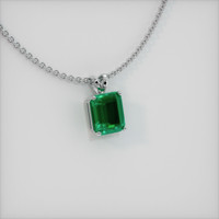 2.30 Ct. Emerald Pendant, 18K White Gold 2