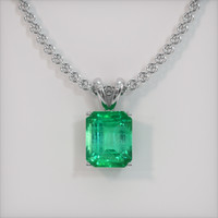 4.75 Ct. Emerald Pendant, 18K White Gold 1