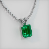 4.75 Ct. Emerald Pendant, 18K White Gold 2