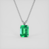 6.44 Ct. Emerald Pendant, 18K White Gold 1