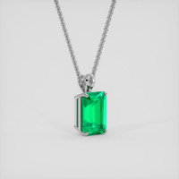6.44 Ct. Emerald Pendant, 18K White Gold 2