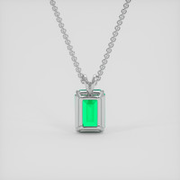 6.44 Ct. Emerald Pendant, 18K White Gold 4
