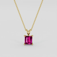 6.06 Ct. Purplish Pink Rhodolite Garnet Pendant, 10K Yellow Gold 1