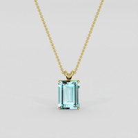 10.09 Ct. Greenish Blue Aquamarine Pendant, 10K Yellow Gold 1