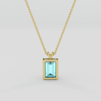 10.09 Ct. Greenish Blue Aquamarine Pendant, 10K Yellow Gold 4