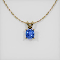 0.41 Ct. Blue Sapphire Pendant, 14K Yellow Gold 1
