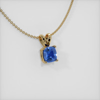 0.41 Ct. Blue Sapphire Pendant, 14K Yellow Gold 2