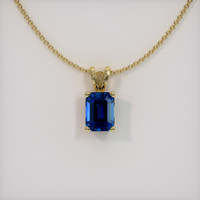 0.98 Ct. Blue Sapphire Pendant, 14K Yellow Gold 1