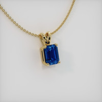 0.98 Ct. Blue Sapphire Pendant, 14K Yellow Gold 2