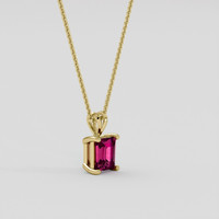 6.06 Ct. Purplish Pink Rhodolite Garnet Pendant, 14K Yellow Gold 2