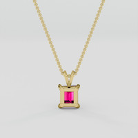 6.06 Ct. Purplish Pink Rhodolite Garnet Pendant, 14K Yellow Gold 4