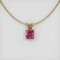 1.22 Ct. Reddish Pink Sapphire Pendant, 14K Yellow Gold 1