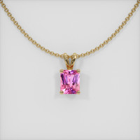 0.82 Ct. Pink Sapphire Pendant, 14K Yellow Gold 1