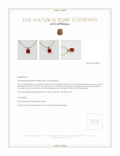 Ruby Pendant 3.01 Ct., 14K Yellow Gold Appraisal